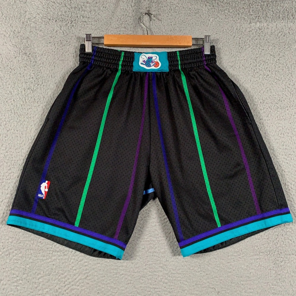 Mitchell & Ness Charlotte Hornets Swingman Shorts Mens Medium Black M Basketball